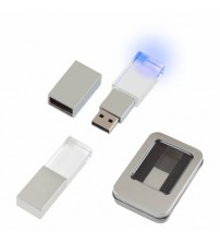 Kristal USB Bellek (8-16-32 GB) (Mavi Işıklı)